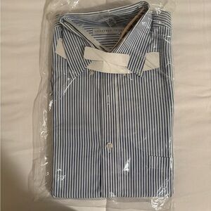 Geoffrey Beene Men's Shirt with Blue and White Stripes
